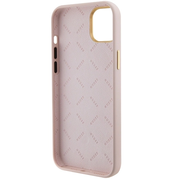 Guess Silicone Logo Strass 4G Case for iPhone 15 Plus / 14 Plus - Light Pinkeng
