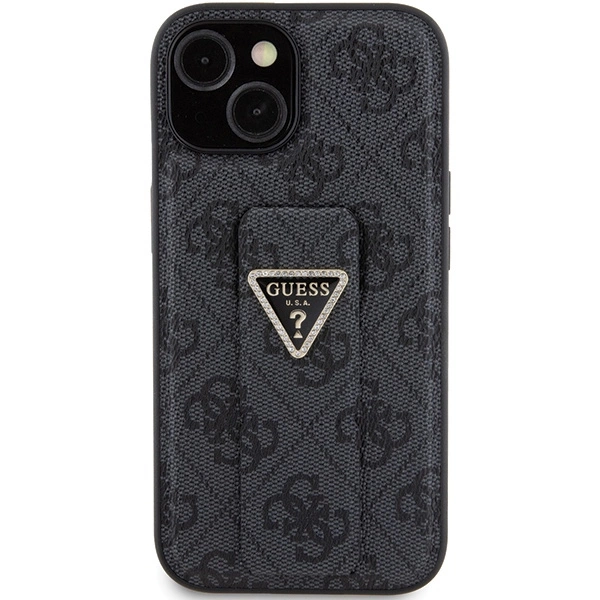 Guess Grip Stand 4G Triangle Strass case for iPhone 15 - blackeng