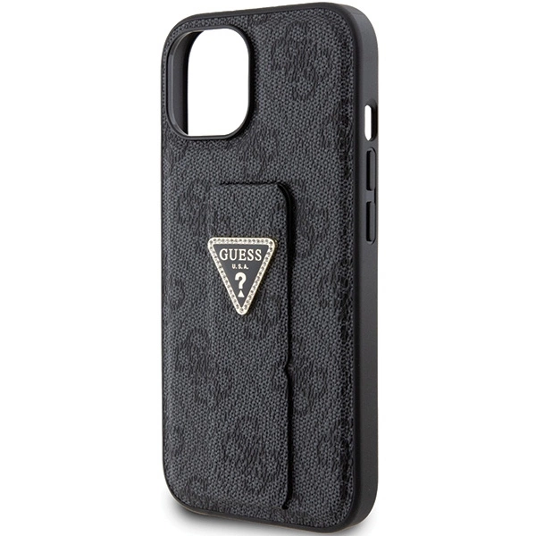 Guess Grip Stand 4G Triangle Strass case for iPhone 15 - blackeng