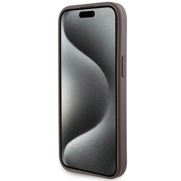 Guess Grip Stand 4G Triangle Strass case for iPhone 15 - browneng