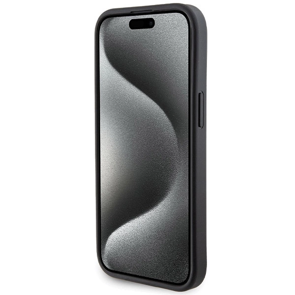 Guess Grip Stand 4G Saffiano Strass case for iPhone 15 - blackeng