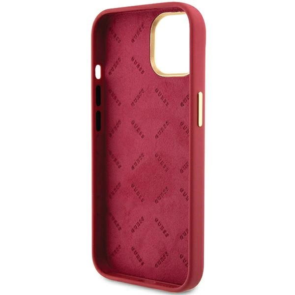 Guess Silicone Script Metal Logo & Frame case for iPhone 15 - redeng