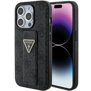 Guess Grip Stand 4G Triangle Strass case for iPhone 15 Pro Max - blackeng