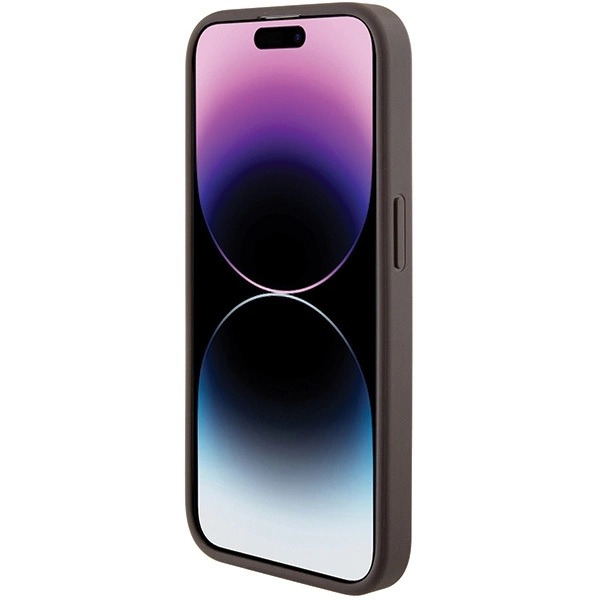 Guess Grip Stand 4G Triangle Strass case for iPhone 15 Pro Max - browneng