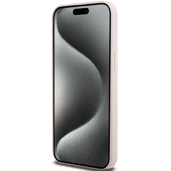 Karl Lagerfeld Silicone Karl Script case for iPhone 15 Pro - pinkeng