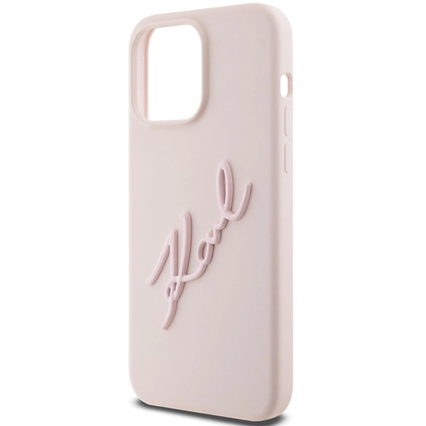 Karl Lagerfeld Silicone Karl Script case for iPhone 15 Pro - pinkeng