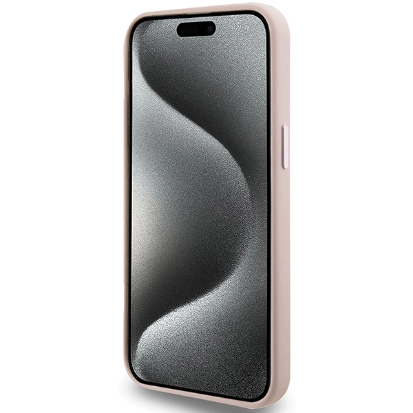 Karl Lagerfeld Silicone Choupette Metal Pin case for iPhone 15 Pro - pinkeng