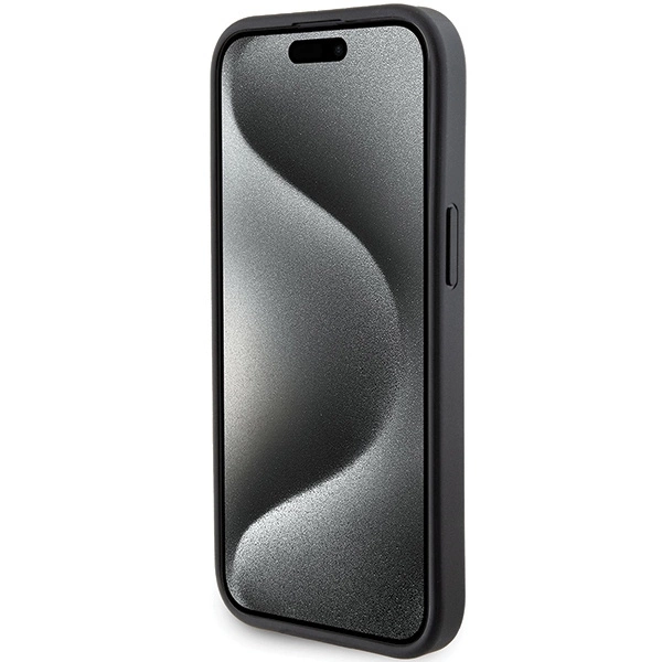 Karl Lagerfeld Gripstand Saffiano Choupette Pins Case for iPhone 15 Plus / 14 Plus - Blackeng