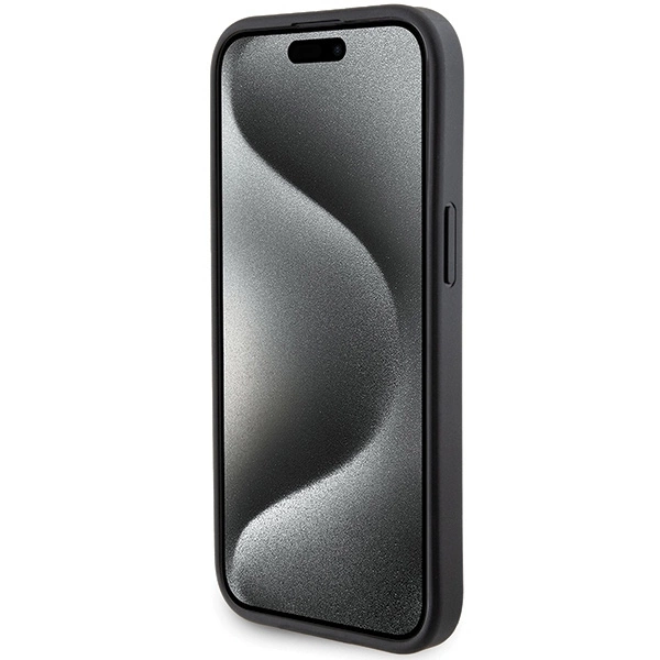 Karl Lagerfeld Gripstand Saffiano Karl&Choupette Pins case for iPhone 15 Plus / 14 Plus - blackeng