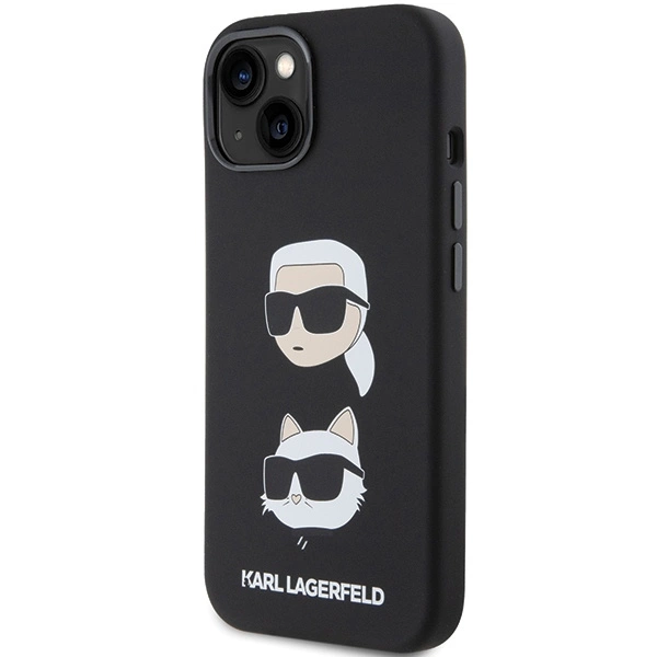 Karl Lagerfeld Silicone Karl&Choupette Head case for iPhone 15 Plus / 14 Plus - blackeng