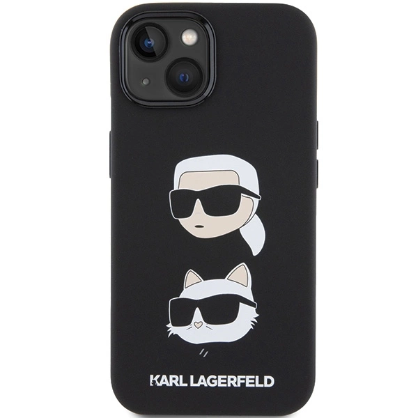Karl Lagerfeld Silicone Karl&Choupette Head case for iPhone 15 Plus / 14 Plus - blackeng