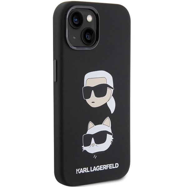 Karl Lagerfeld Silicone Karl&Choupette Head case for iPhone 15 Plus / 14 Plus - blackeng