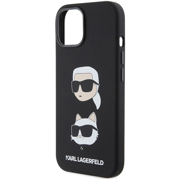 Karl Lagerfeld Silicone Karl&Choupette Head case for iPhone 15 Plus / 14 Plus - blackeng