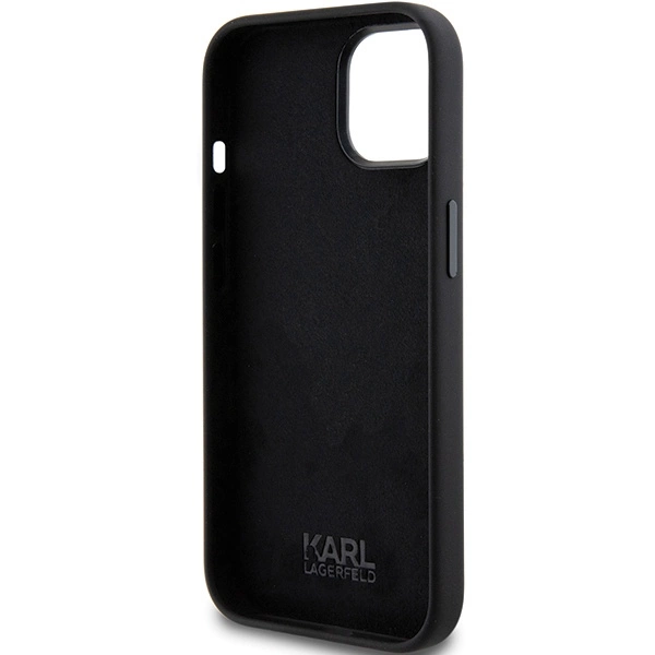 Karl Lagerfeld Silicone Choupette Metal Pin case for iPhone 15 Plus / 14 Plus - blackeng