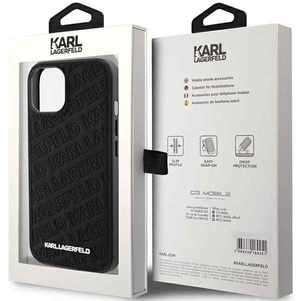 Karl Lagerfeld Quilted K Pattern case for iPhone 15 - blackeng