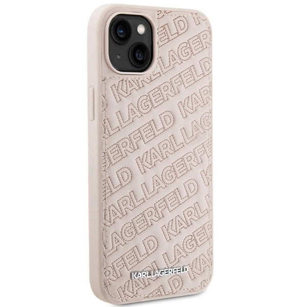 Karl Lagerfeld Quilted K Pattern case for iPhone 15 - pinkeng