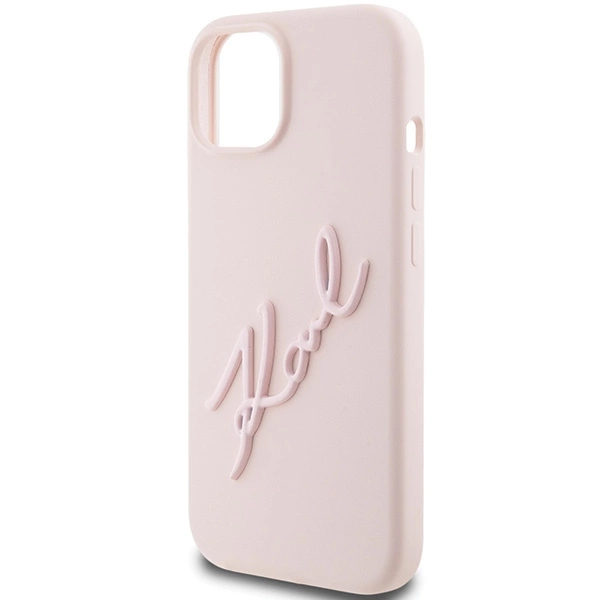 Karl Lagerfeld Silicone Karl Script case for iPhone 15 - pinkeng