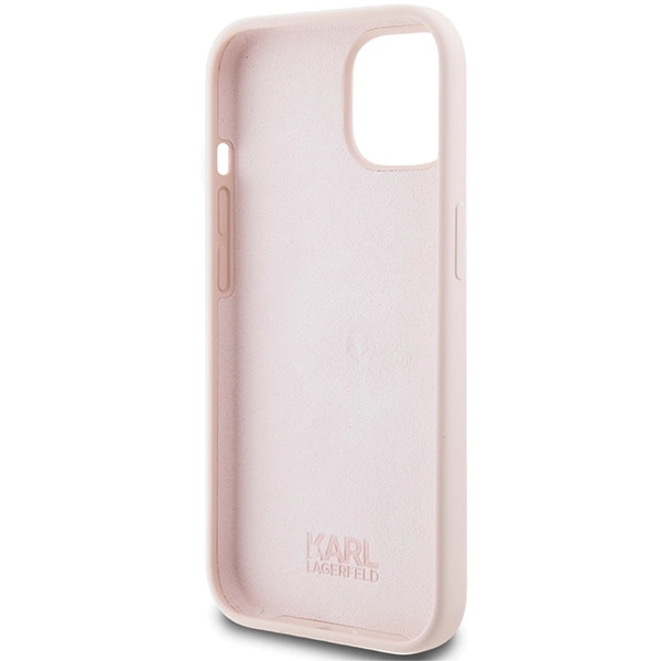 Karl Lagerfeld Silicone Karl Script case for iPhone 15 - pinkeng