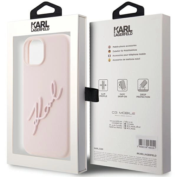 Karl Lagerfeld Silicone Karl Script case for iPhone 15 - pinkeng
