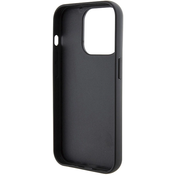 Karl Lagerfeld Gripstand Saffiano Choupette Pins case for iPhone 15 Pro Max - blackeng