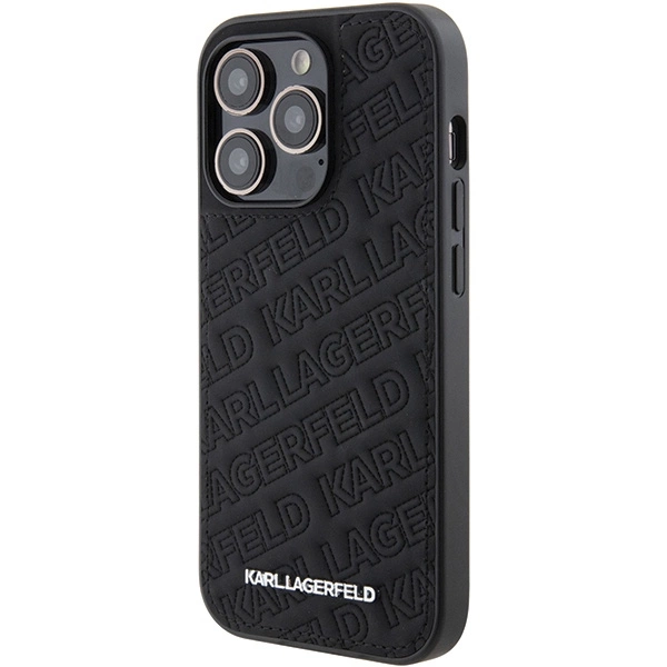 Karl Lagerfeld Quilted K Pattern case for iPhone 15 Pro Max - blackeng
