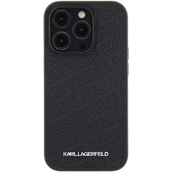 Karl Lagerfeld Quilted K Pattern case for iPhone 15 Pro Max - blackeng