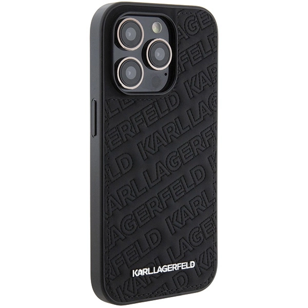 Karl Lagerfeld Quilted K Pattern case for iPhone 15 Pro Max - blackeng