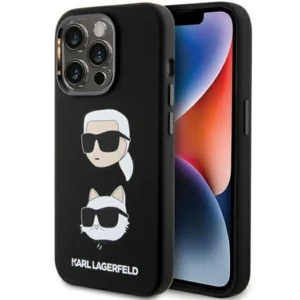 Karl Lagerfeld Silicone Karl&Choupette Head case for iPhone 15 Pro Max - blackeng