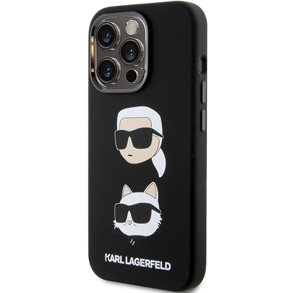 Karl Lagerfeld Silicone Karl&Choupette Head case for iPhone 15 Pro Max - blackeng