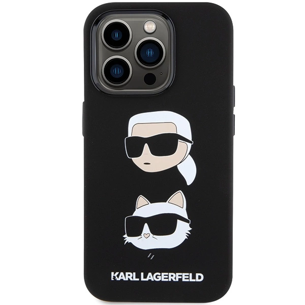 Karl Lagerfeld Silicone Karl&Choupette Head case for iPhone 15 Pro Max - blackeng