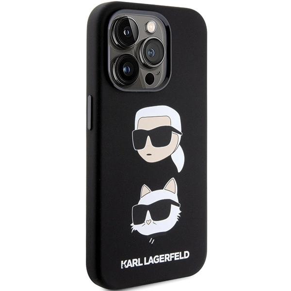 Karl Lagerfeld Silicone Karl&Choupette Head case for iPhone 15 Pro Max - blackeng