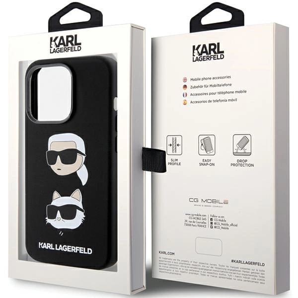 Karl Lagerfeld Silicone Karl&Choupette Head case for iPhone 15 Pro Max - blackeng