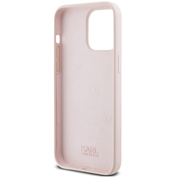 Karl Lagerfeld Silicone Karl Script case for iPhone 15 Pro Max - pinkeng