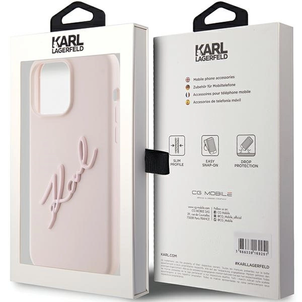 Karl Lagerfeld Silicone Karl Script case for iPhone 15 Pro Max - pinkeng
