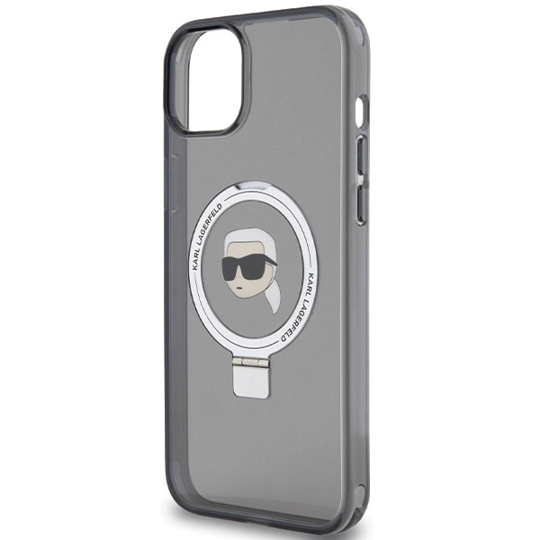 Karl Lagerfeld Ring Stand Karl Head MagSafe Case for iPhone 15 Plus / 14 Plus - Blackeng
