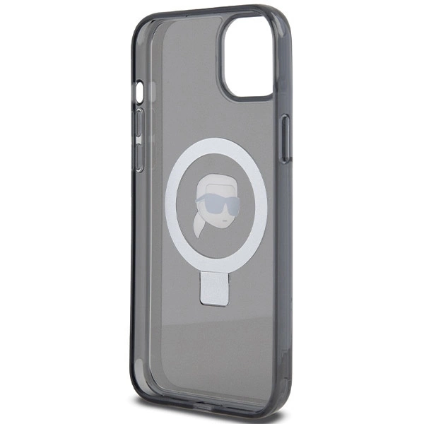 Karl Lagerfeld Ring Stand Karl Head MagSafe Case for iPhone 15 Plus / 14 Plus - Blackeng