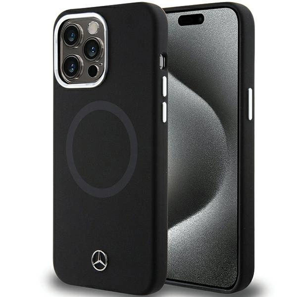 Mercedes Silicone Bicolor MagSafe case for iPhone 15 Pro Max - blackeng