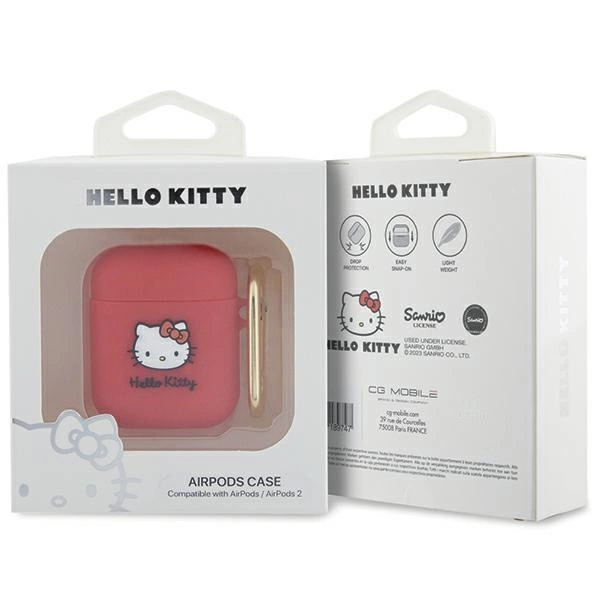 Hello Kitty Silicone 3D Kitty Head case for AirPods 1/2 - fuchsiaeng