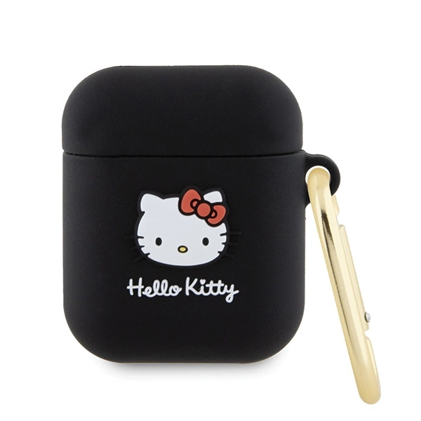 Hello Kitty Silicone 3D Kitty Head case for AirPods 1/2 - blackeng