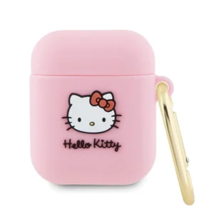 Hello Kitty Silicone 3D Kitty Head case for AirPods 1/2 - pinkeng