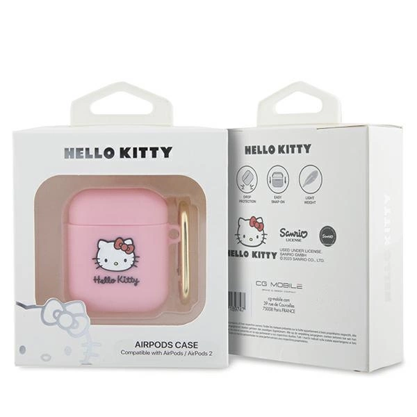 Hello Kitty Silicone 3D Kitty Head case for AirPods 1/2 - pinkeng