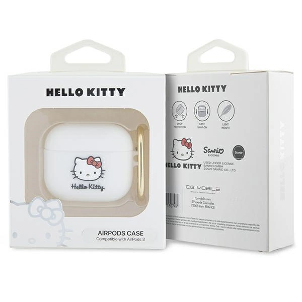 Hello Kitty Silicone 3D Kitty Head case for AirPods 3 - whiteeng