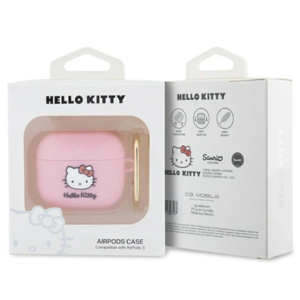 Hello Kitty Silicone 3D Kitty Head case for AirPods 3 - pinkeng