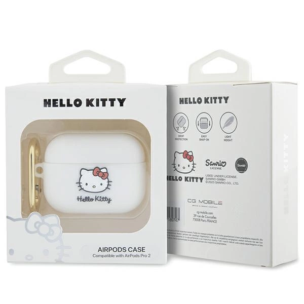 Hello Kitty Silicone 3D Kitty Head case for AirPods Pro 2 (2022/2023) - whiteeng