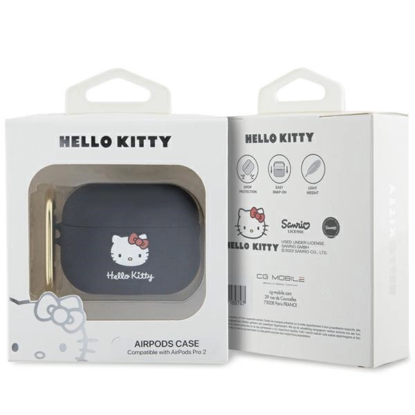 Hello Kitty Silicone 3D Kitty Head Case for AirPods Pro 2 (2022/2023) - Blackeng