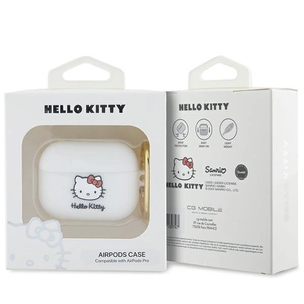 Hello Kitty Silicone 3D Kitty Head case for AirPods Pro - whiteeng