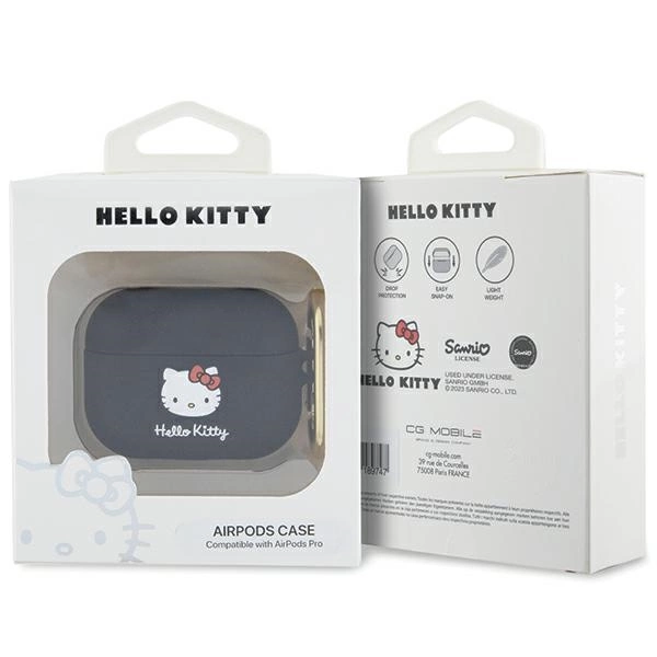 Hello Kitty Silicone 3D Kitty Head case for AirPods Pro - blackeng