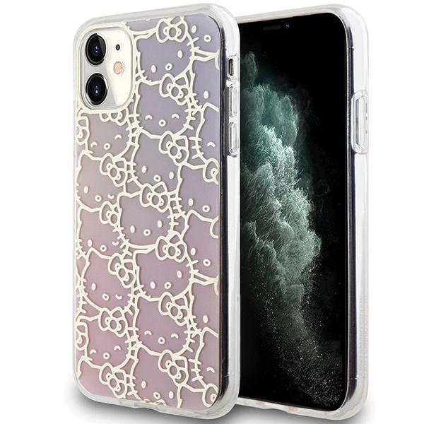 Hello Kitty IML Gradient Electrop Crowded Kitty Head Case for iPhone 11 / Xr - Pinkeng