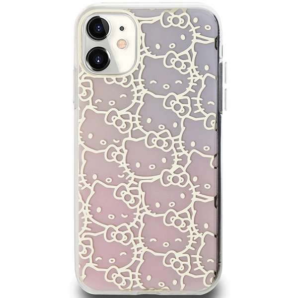 Hello Kitty IML Gradient Electrop Crowded Kitty Head Case for iPhone 11 / Xr - Pinkeng