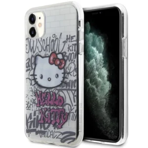 Hello Kitty IML Kitty On Bricks Graffiti case for iPhone 11 / Xr - whiteeng
